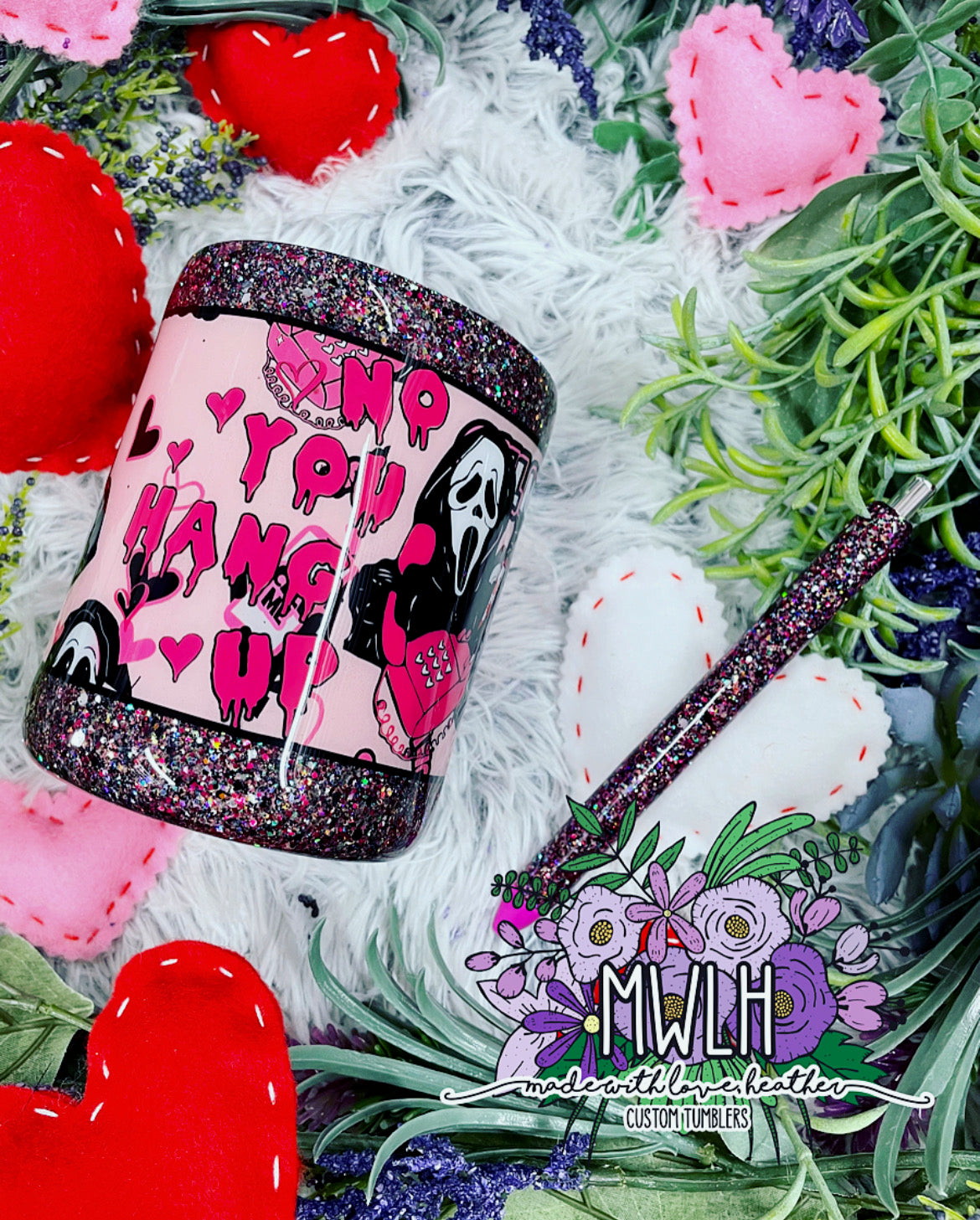 VDAY RTS - 10 oz 'No You Hang Up' Scream Stubby Tumbler