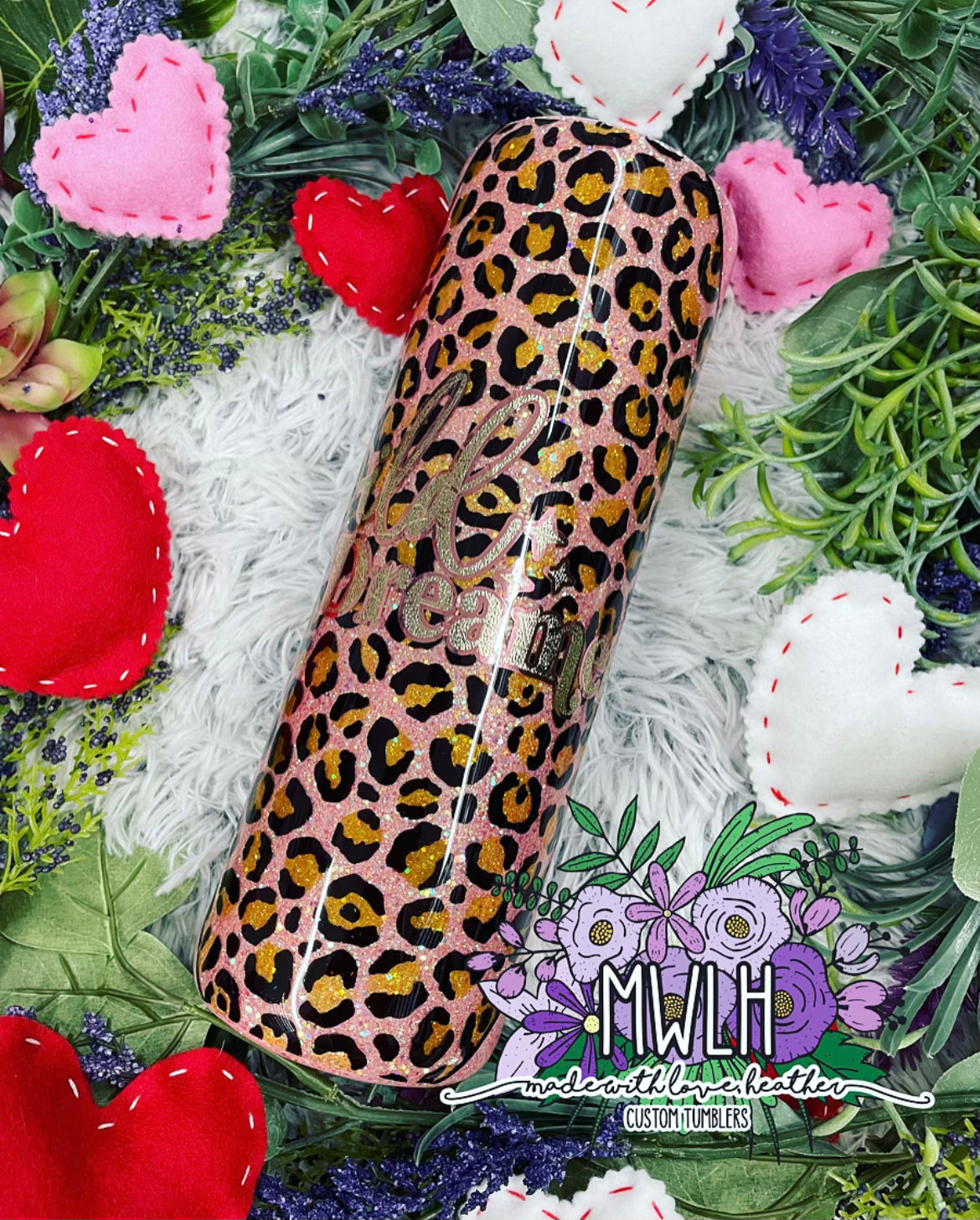 VDAY RTS - 30 oz 'Wild Dreamer' Leopard Skinny Tumbler