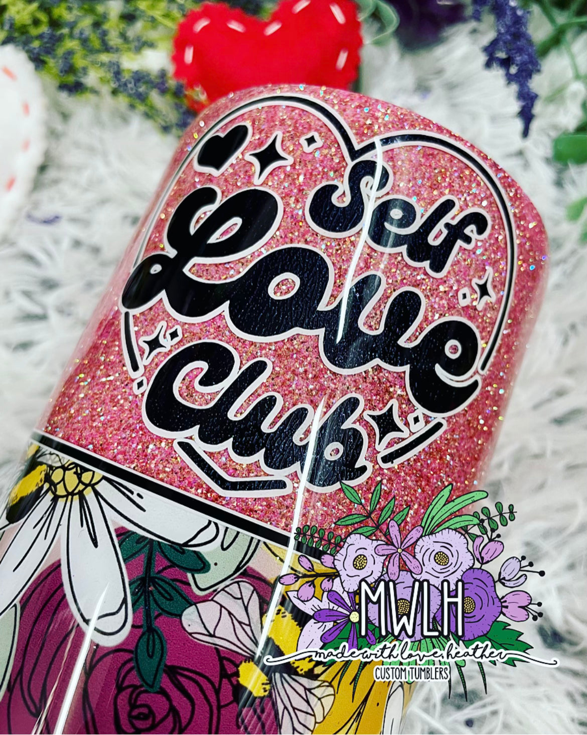 VDAY RTS - 22 oz 'Self Love Club' Floral Fatty Tumbler