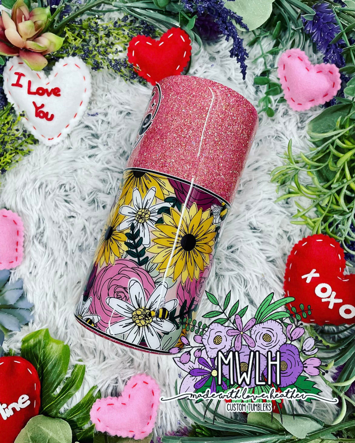 VDAY RTS - 22 oz 'Self Love Club' Floral Fatty Tumbler