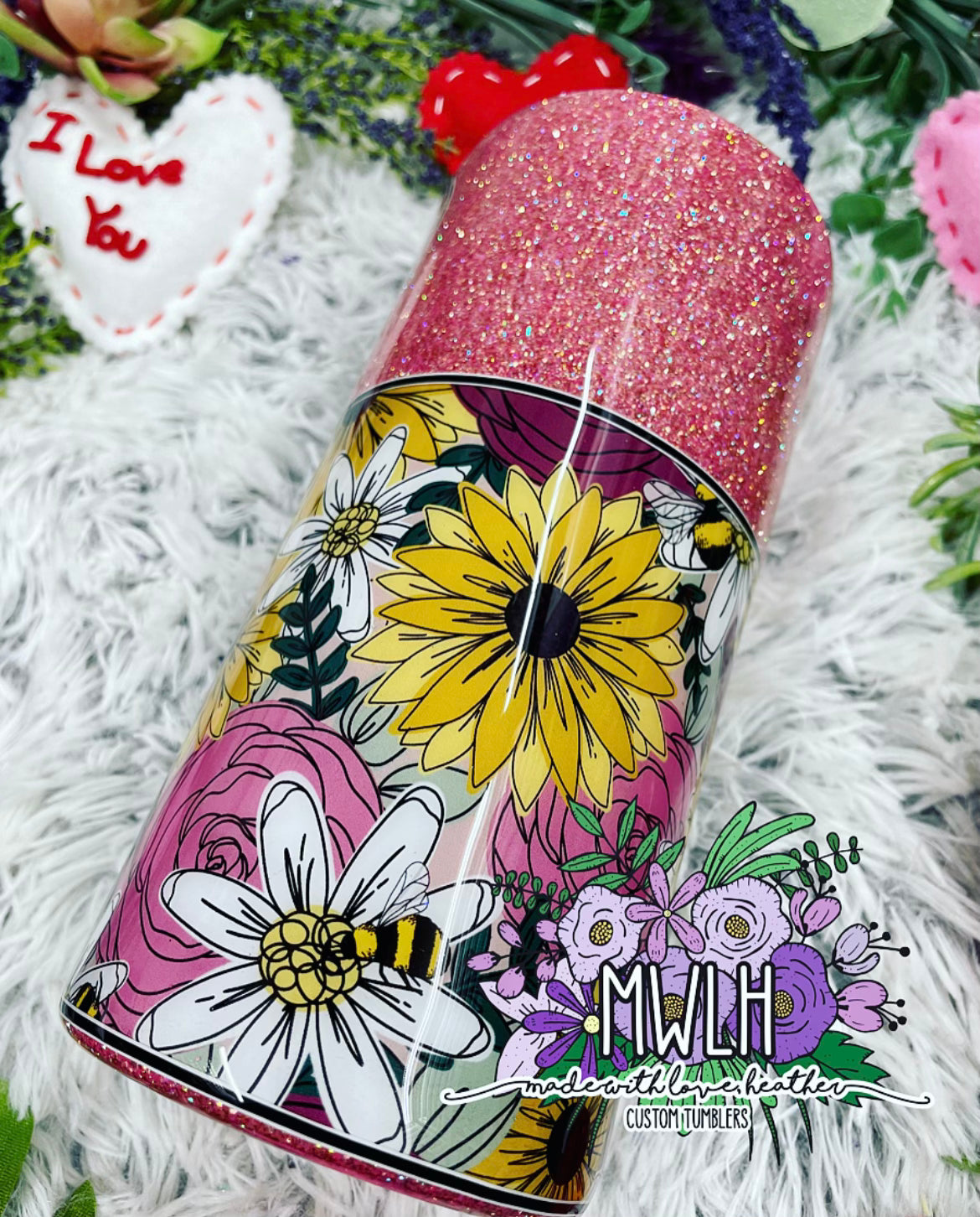 VDAY RTS - 22 oz 'Self Love Club' Floral Fatty Tumbler