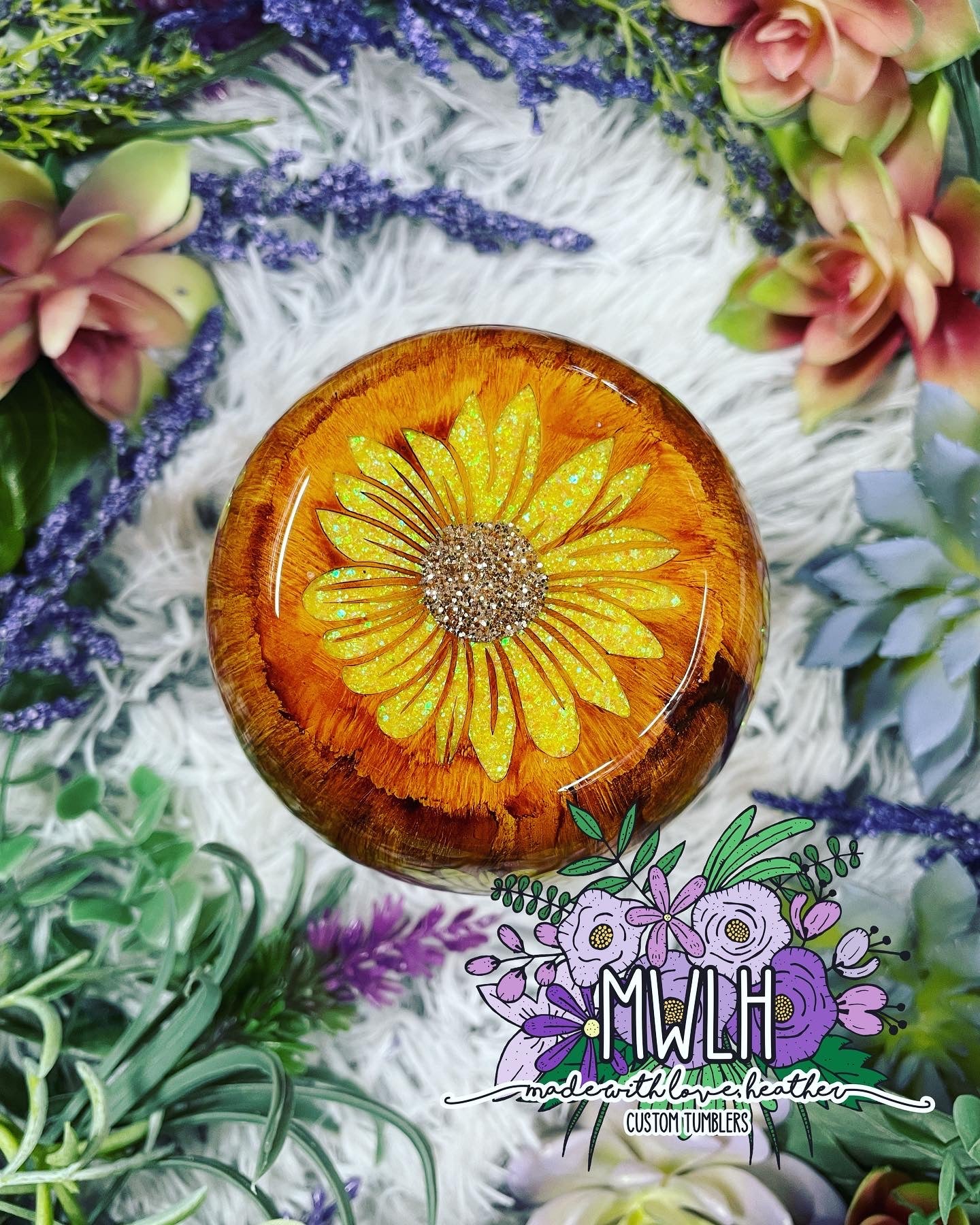 Made to Order - Sunflower Woodgrain Tumbler