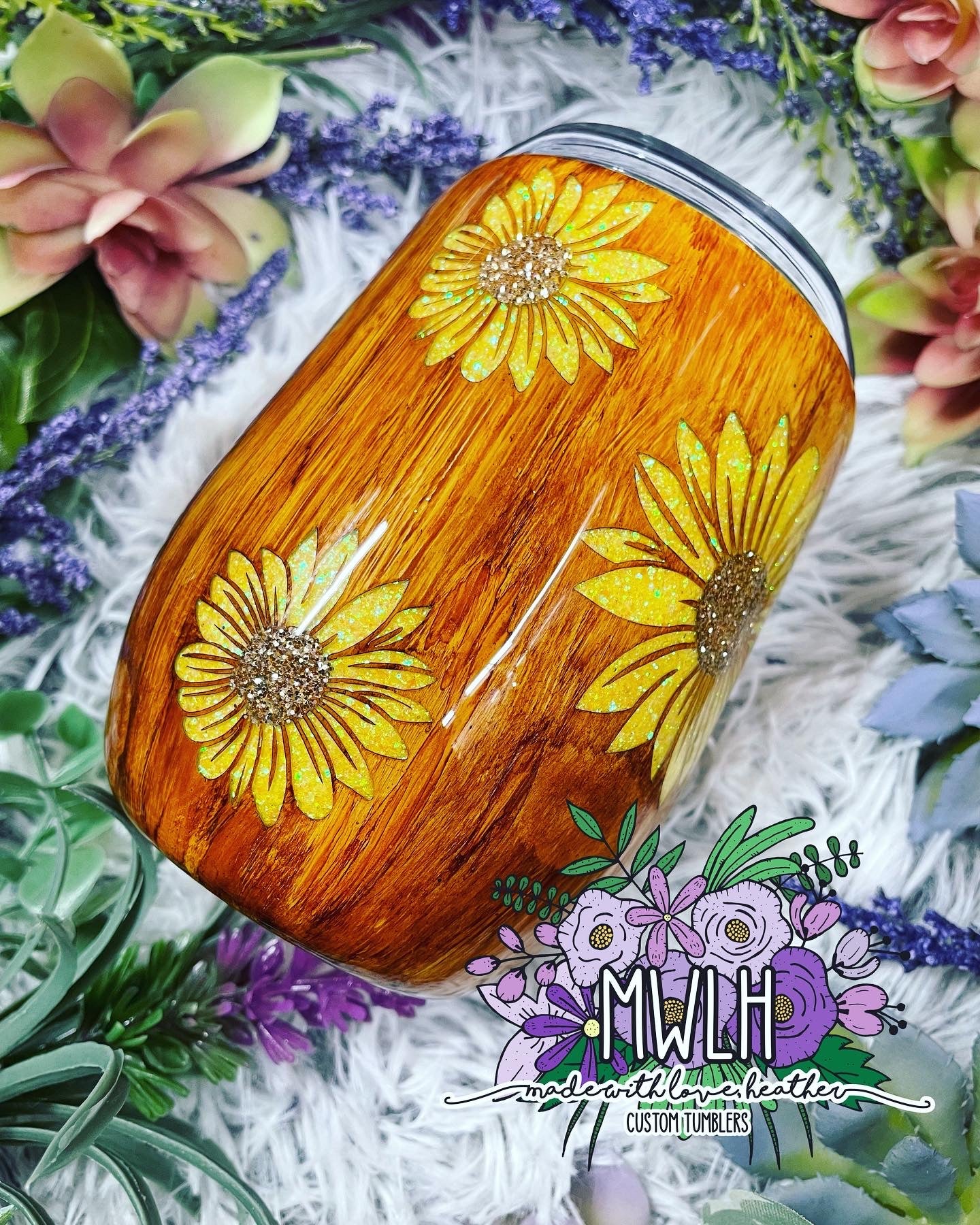 Made to Order - Sunflower Woodgrain Tumbler