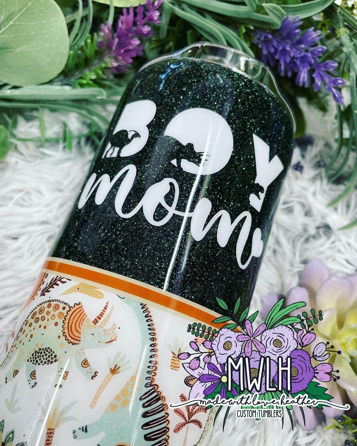 Slim Tumbler Glitter Ombre with lid navy mom – MotherProud