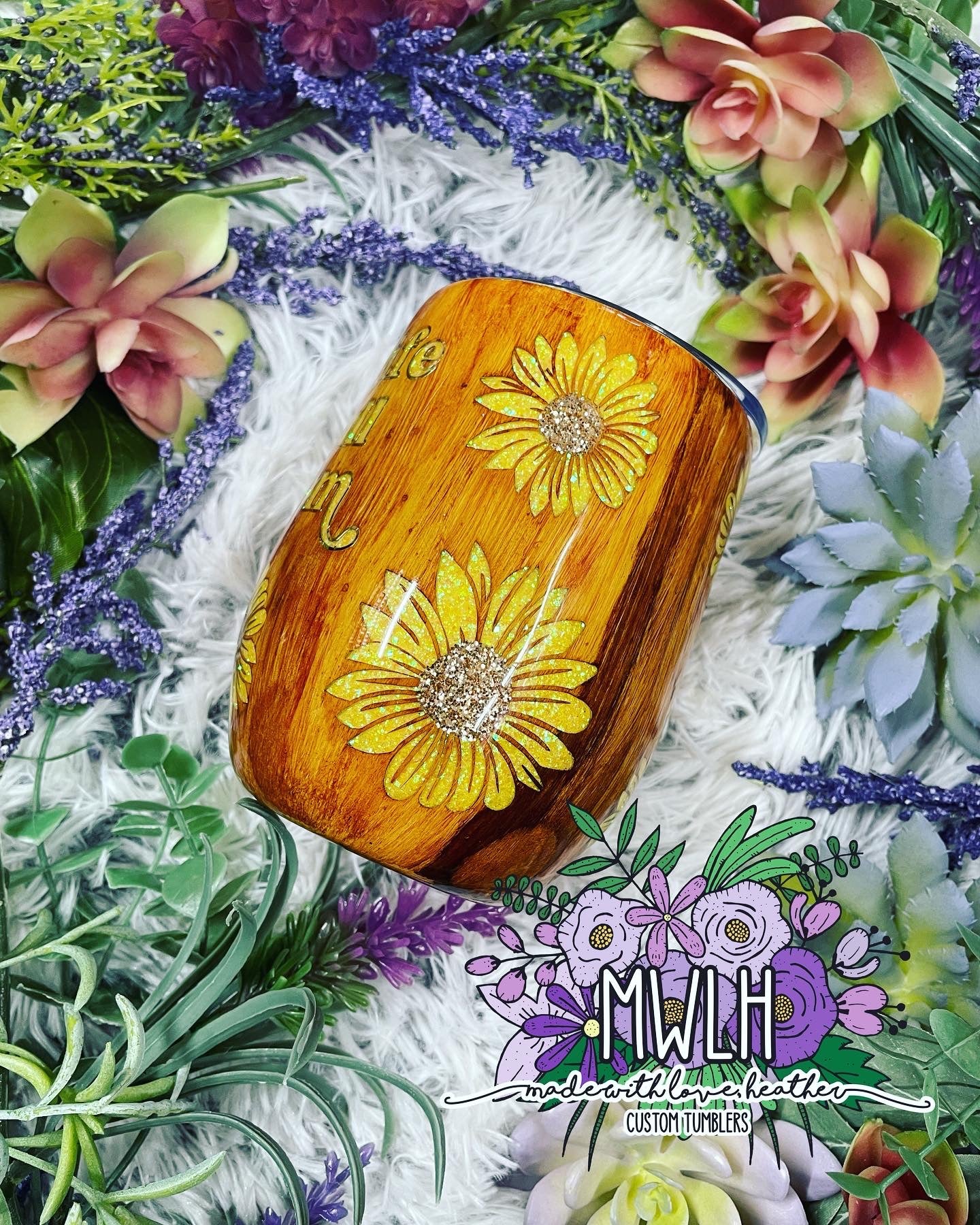 Made to Order - Sunflower Woodgrain Tumbler