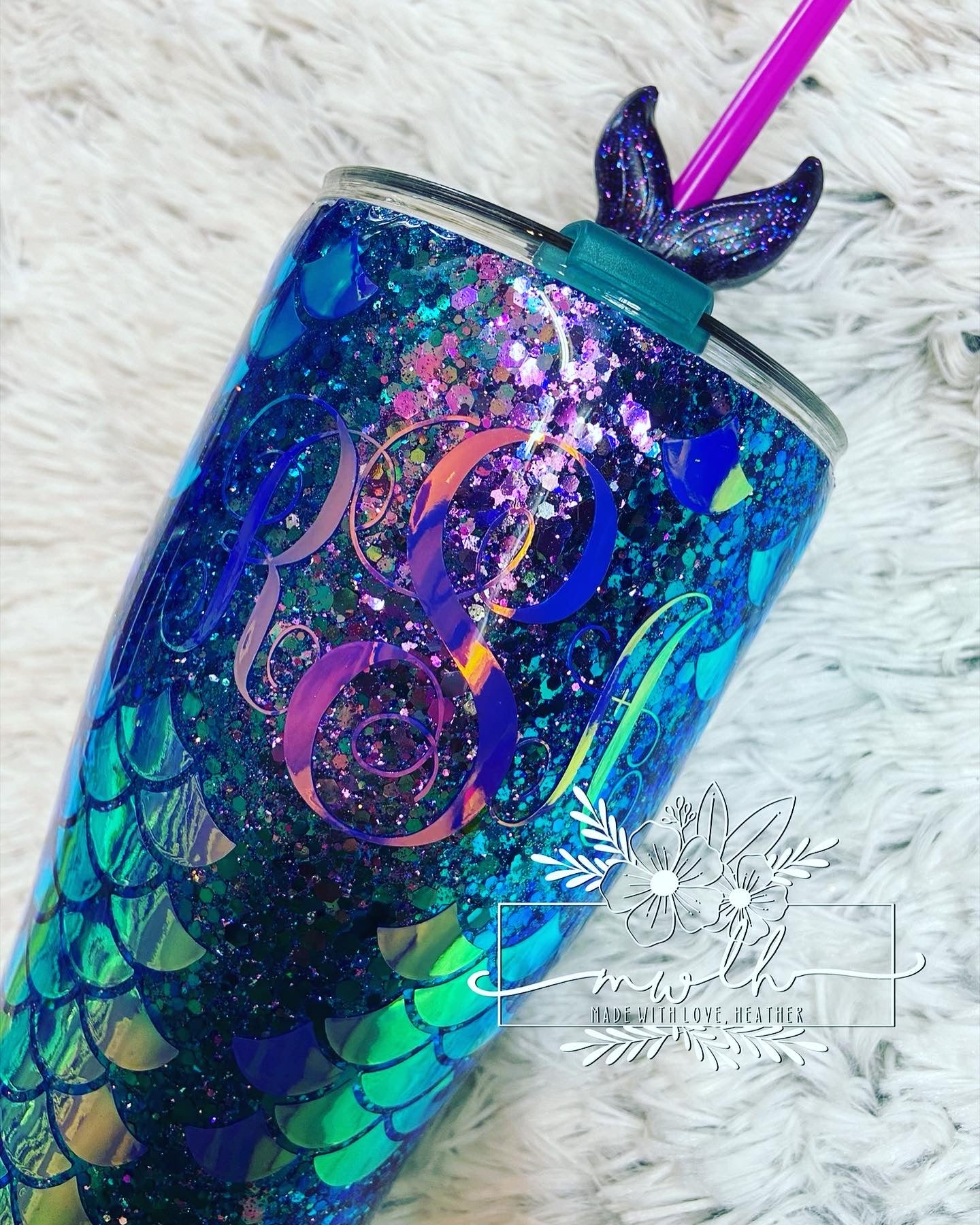 Mermaid Scale Matte Tumbler- Deep Purple – West and 5th