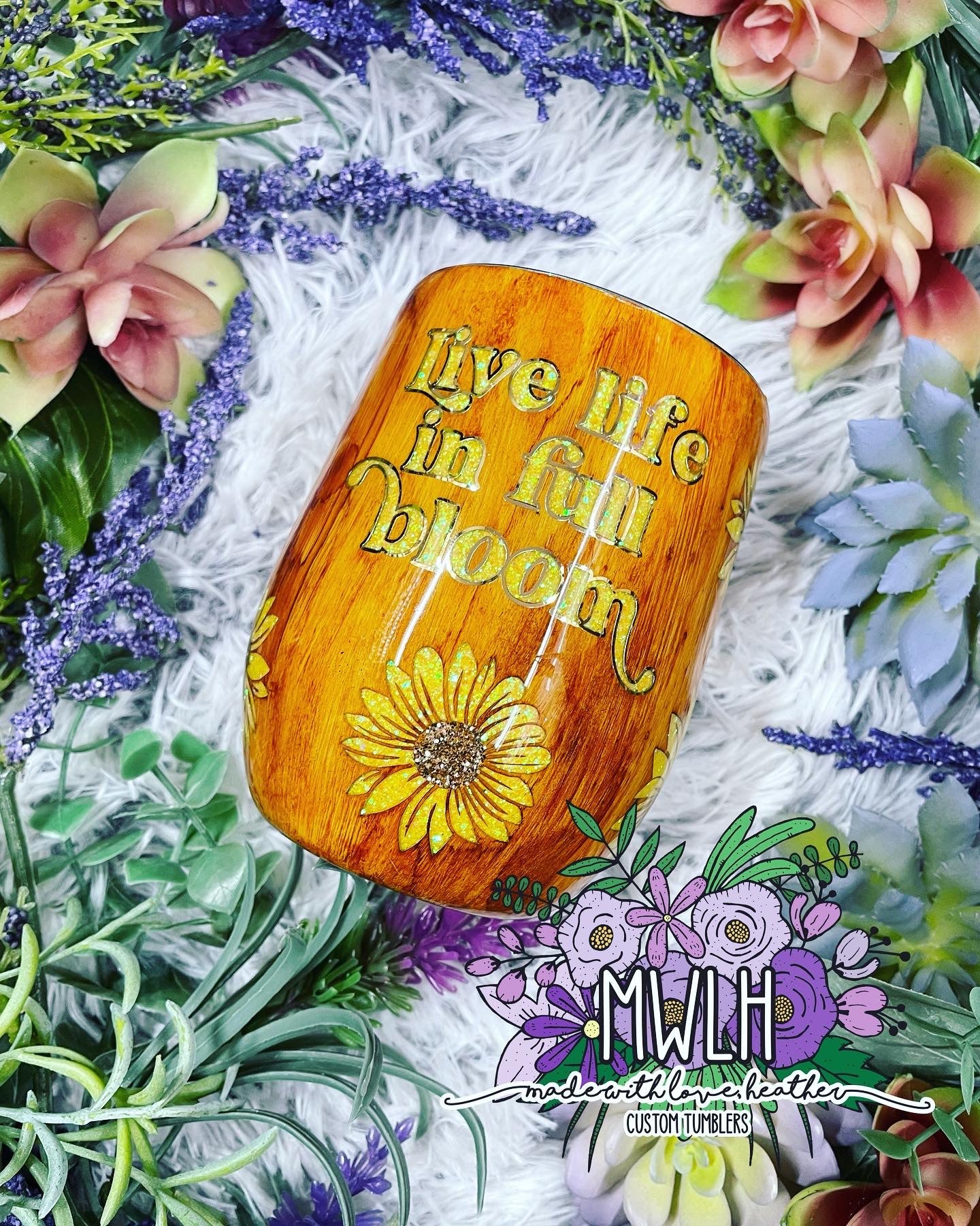 Made to Order - Sunflower Woodgrain Tumbler