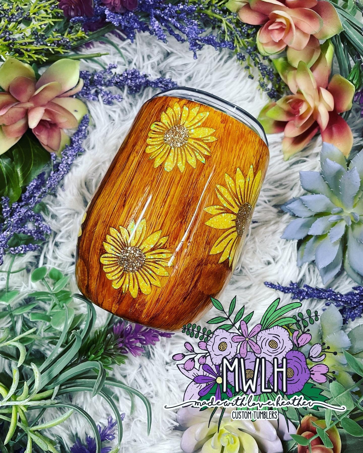 Made to Order - Sunflower Woodgrain Tumbler