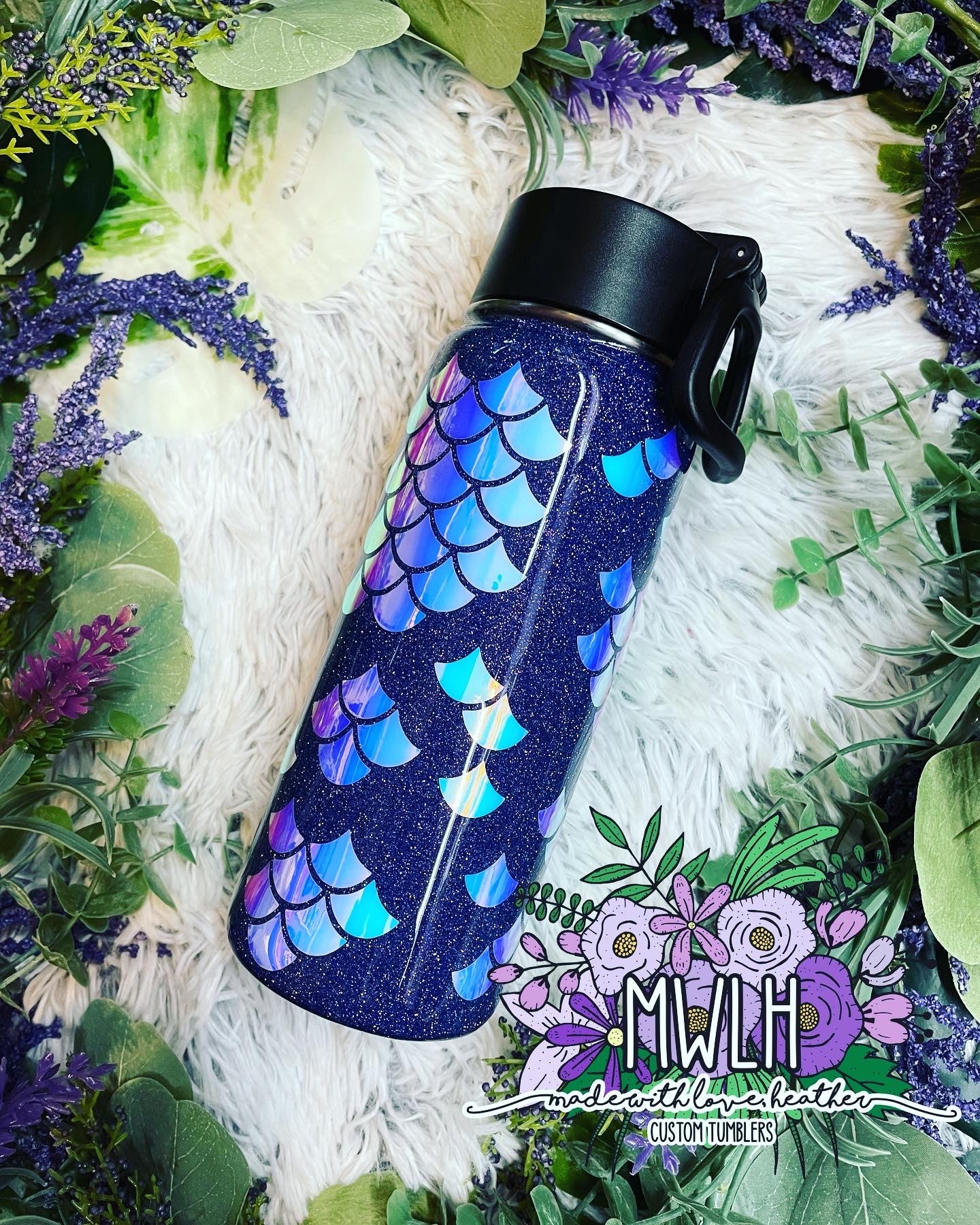 Mermaid Personalized With Name Kids Water Bottle Tumblers