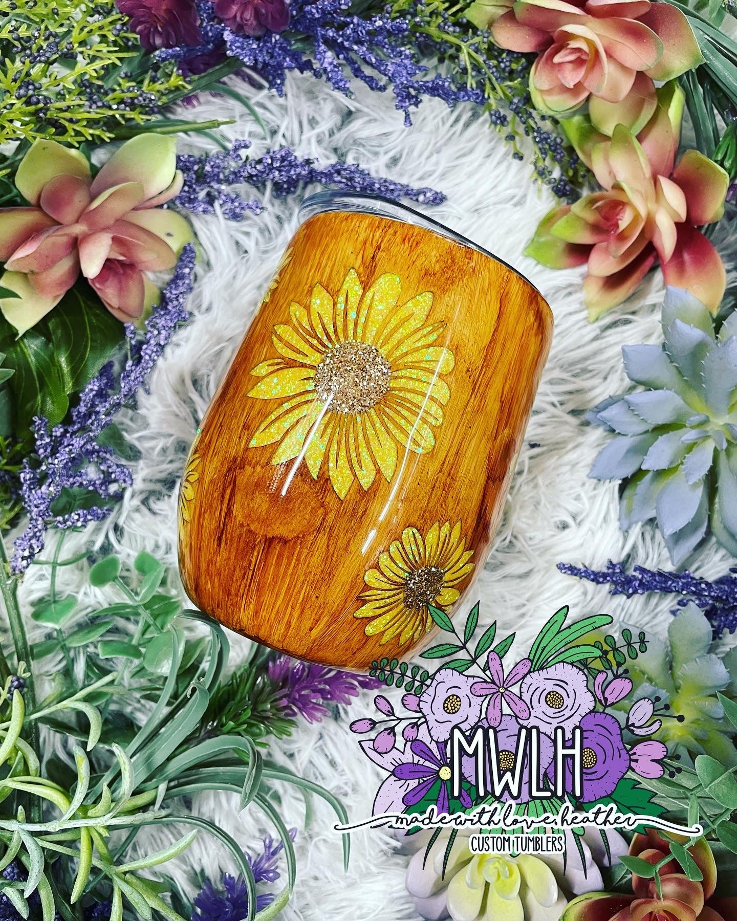 Made to Order - Sunflower Woodgrain Tumbler