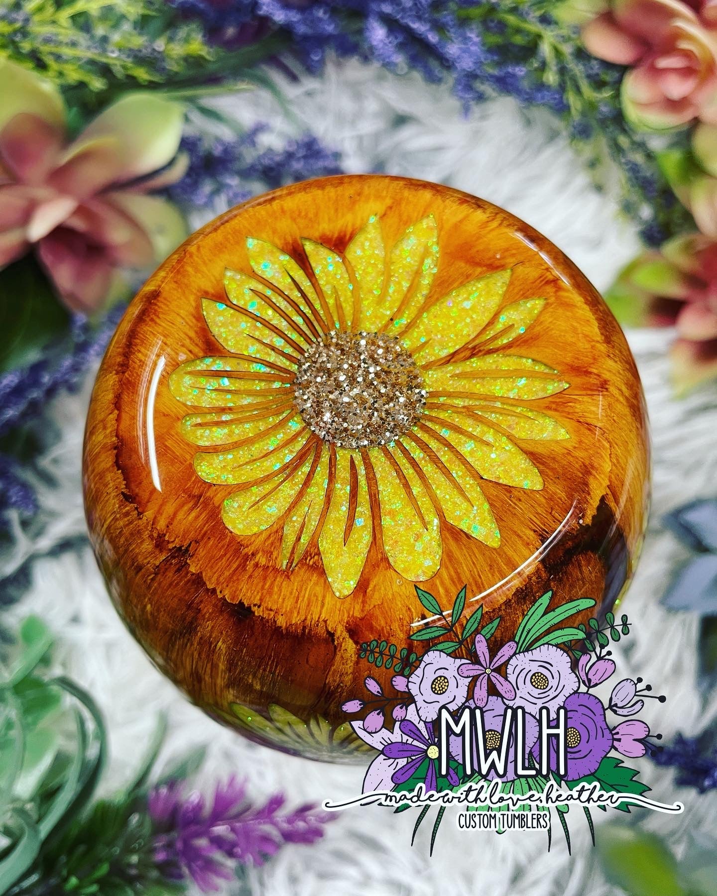 Made to Order - Sunflower Woodgrain Tumbler